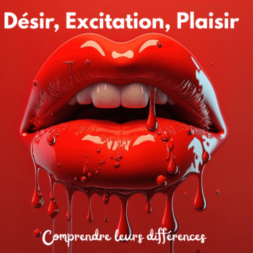 Illustration sensuelle de lèvres rouges avec du rouge à lèvres brillant pour symboliser désir, excitation et plaisir en sexualité